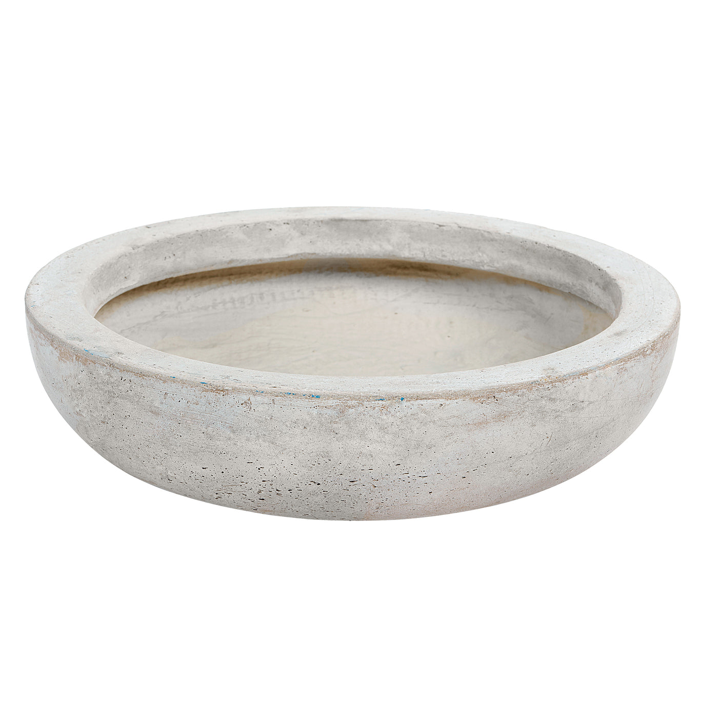 High-quality stonecast low bowl in light grey