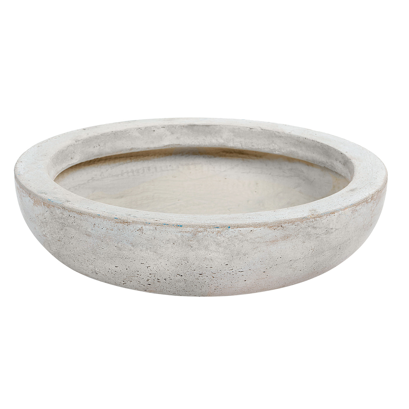 High-quality stonecast low bowl in light grey
