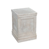 Square stonecast pedestal in light grey