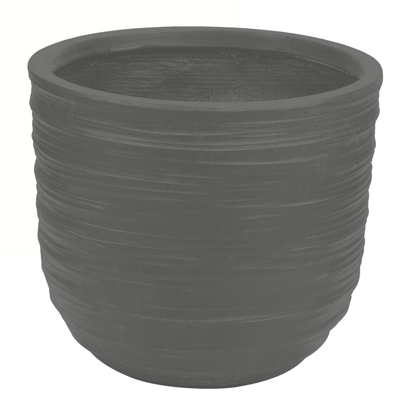 swirling texture stonecast planter in charcoal