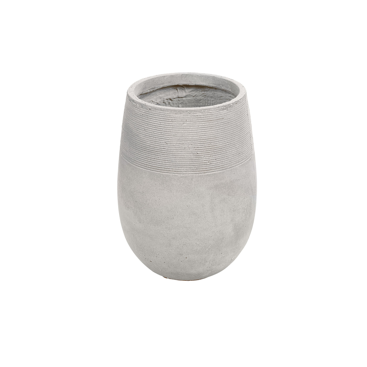 Contemporary tall stonecast planter in light grey
