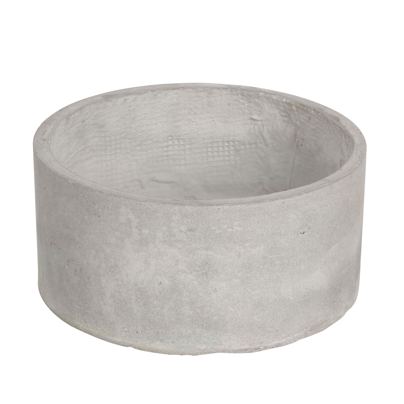 Round fiberclay pot in light grey