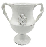 white Tuscan-style urn home decor