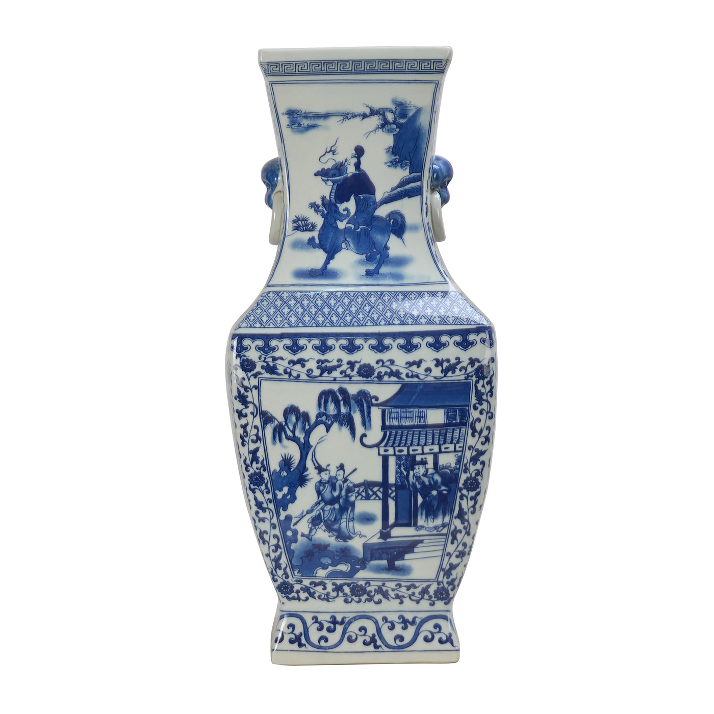 CHINESE RECTANGLE VASE 21"