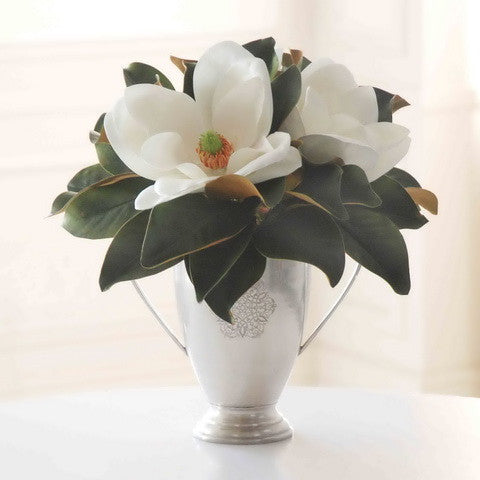 MAGNOLIA IN SILVER TABLETOP (DP704-WW) - Winward Home silk flower arrangements