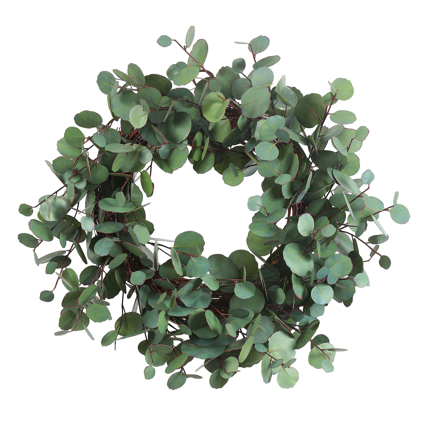 a classic faux eucalyptus wreath handcrafted and realistic
