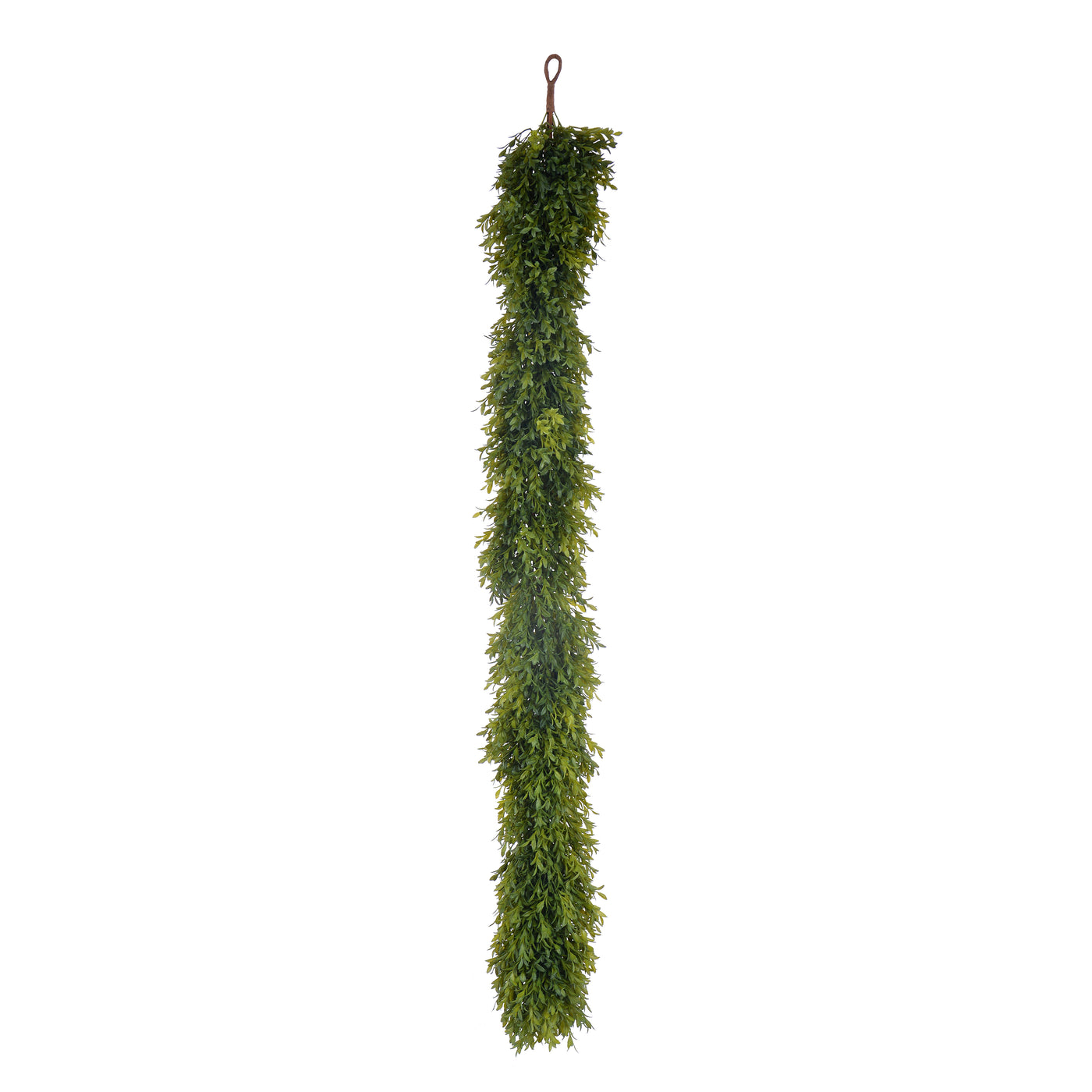 Hand-assembled faux boxwood garland