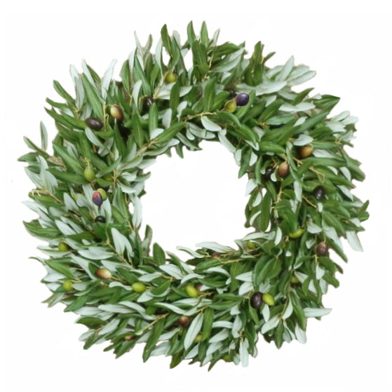 realistic faux olive wreath