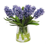 BLUE HYACINTH IN GLASS 13"