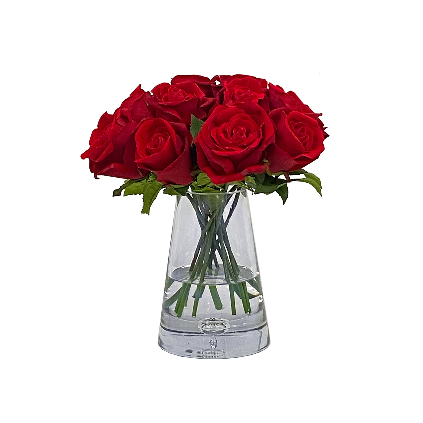 Red Roses in Angle Vase 12"