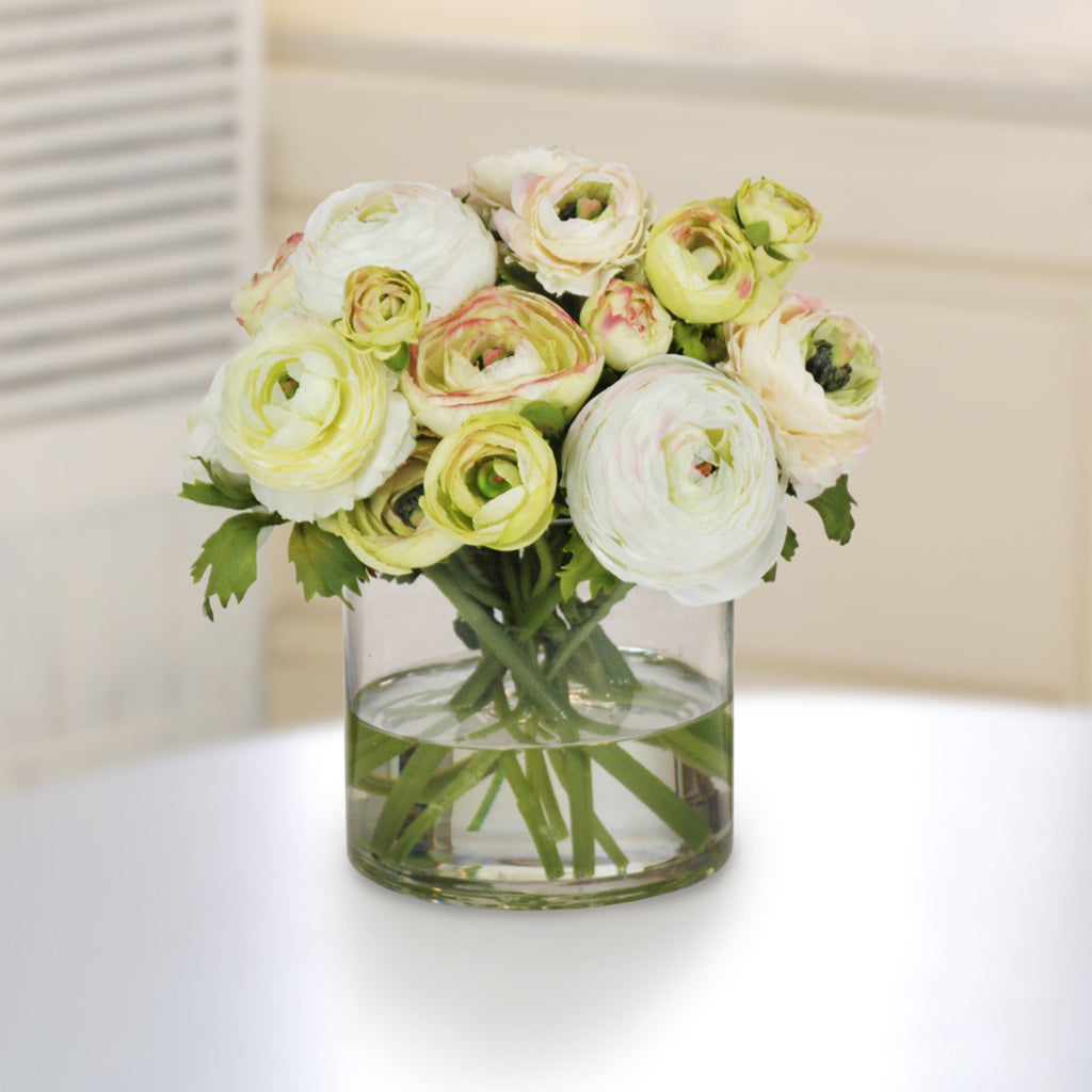 Mix Green Ranunculus in Vase