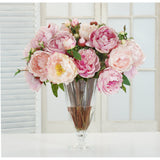 PINK PEONY IN ILLUSION VASE (WHD110-OH) - Winward Home faux floral arrangements