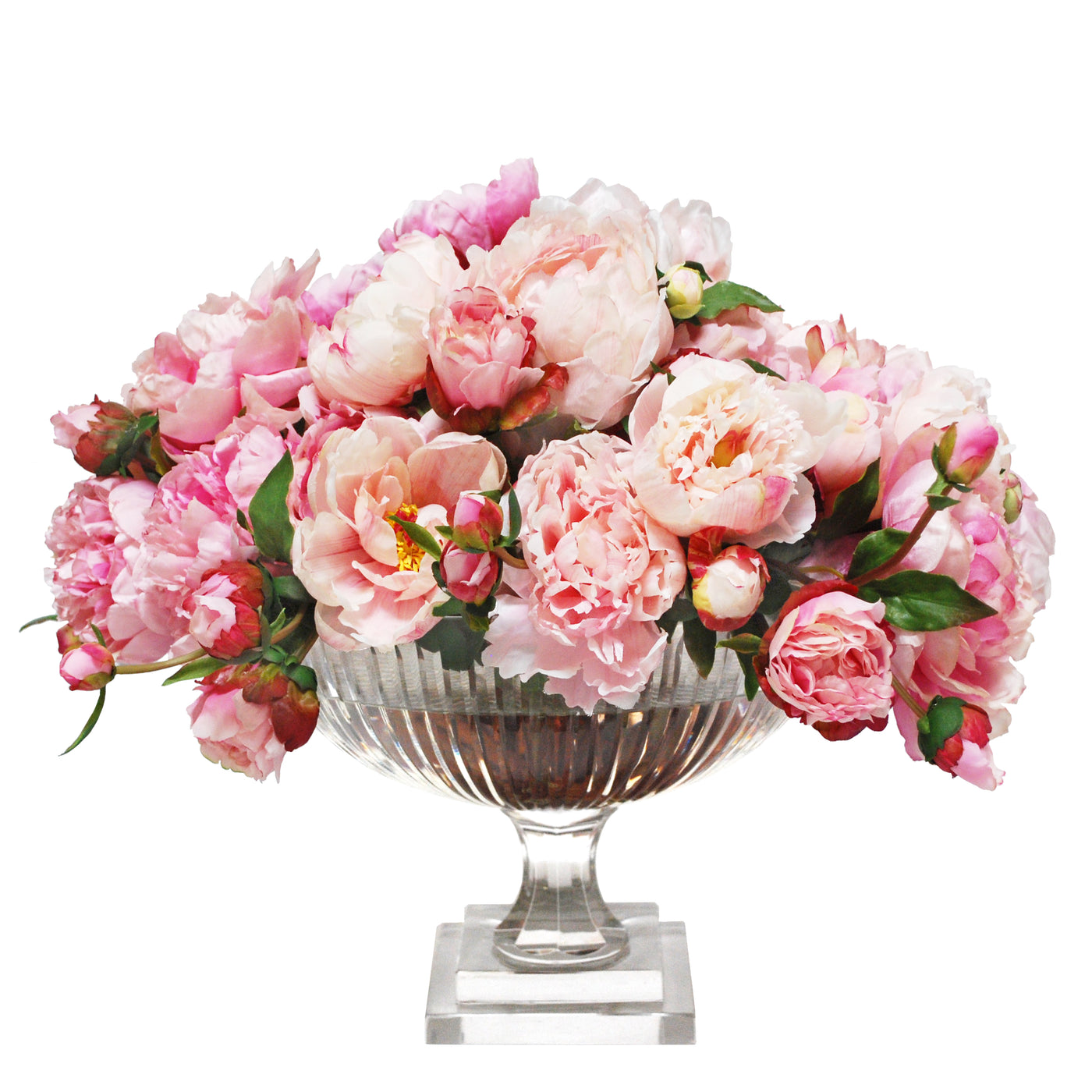 MIX PEONY IN STRIPE CUT BOWL (WHD130-PK)