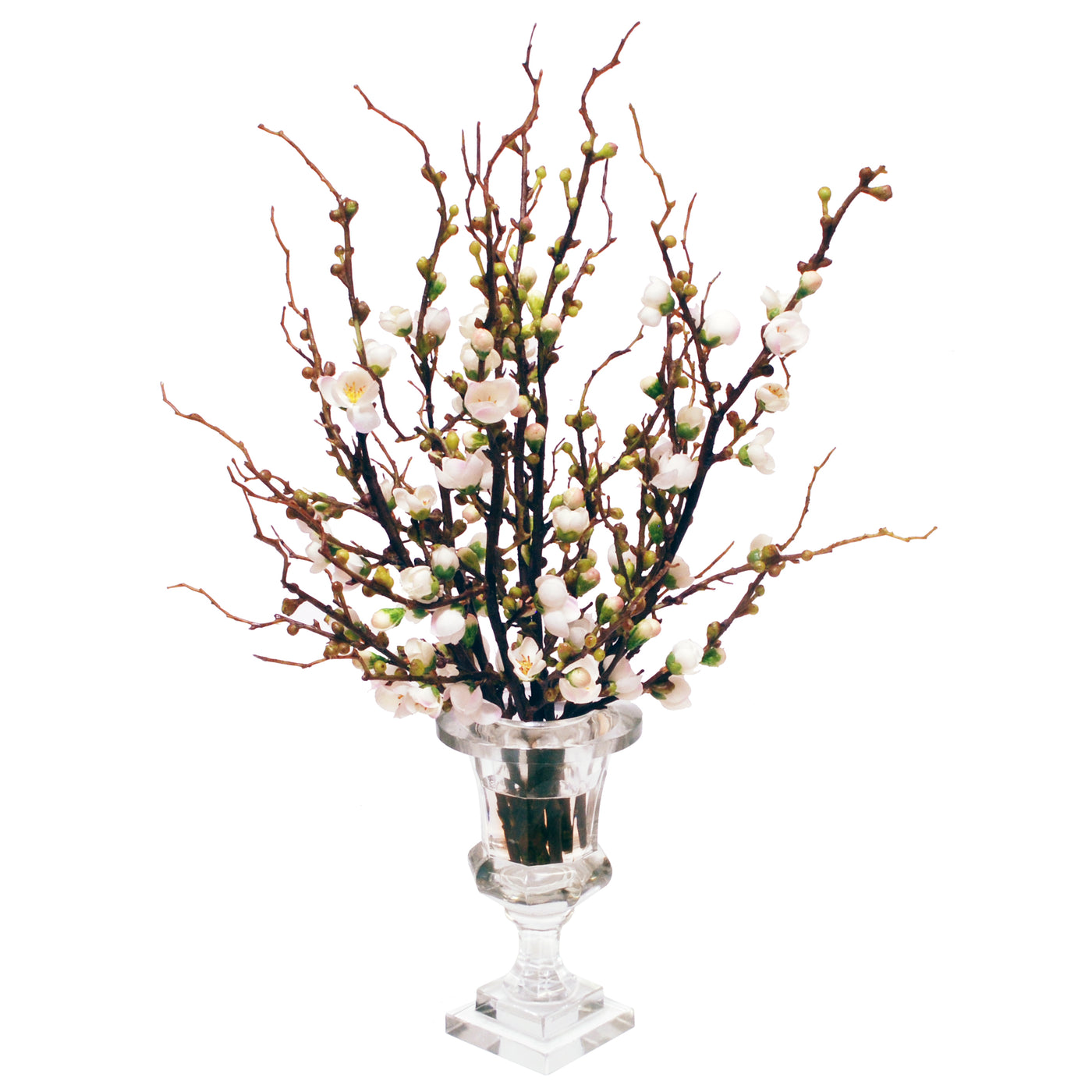 PEACH BLOSSOM IN CUT VASE (WHD135-WH)