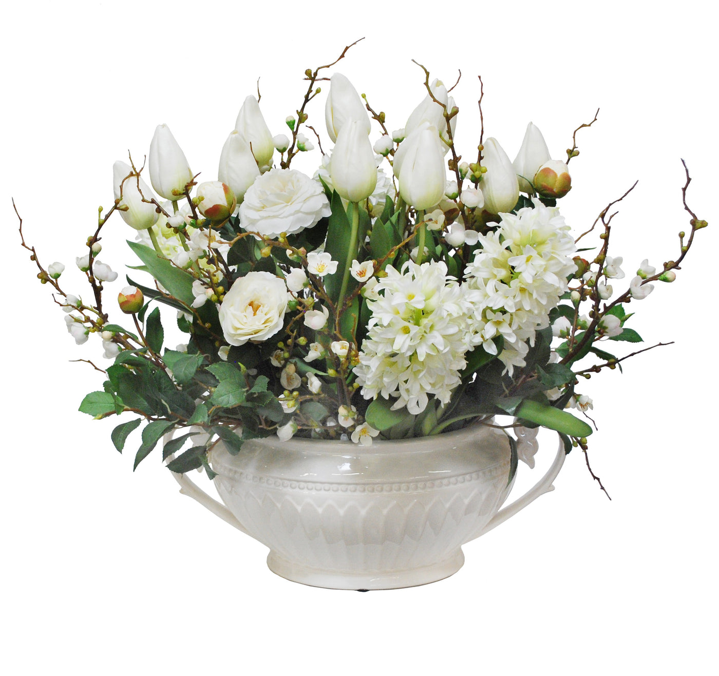 TULIP HYACINTH CENTERPIECE (WHD136-WH)