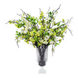 PLUM BLOSSOM IN STRIPE CUT VASE (WHD163-WHGR)