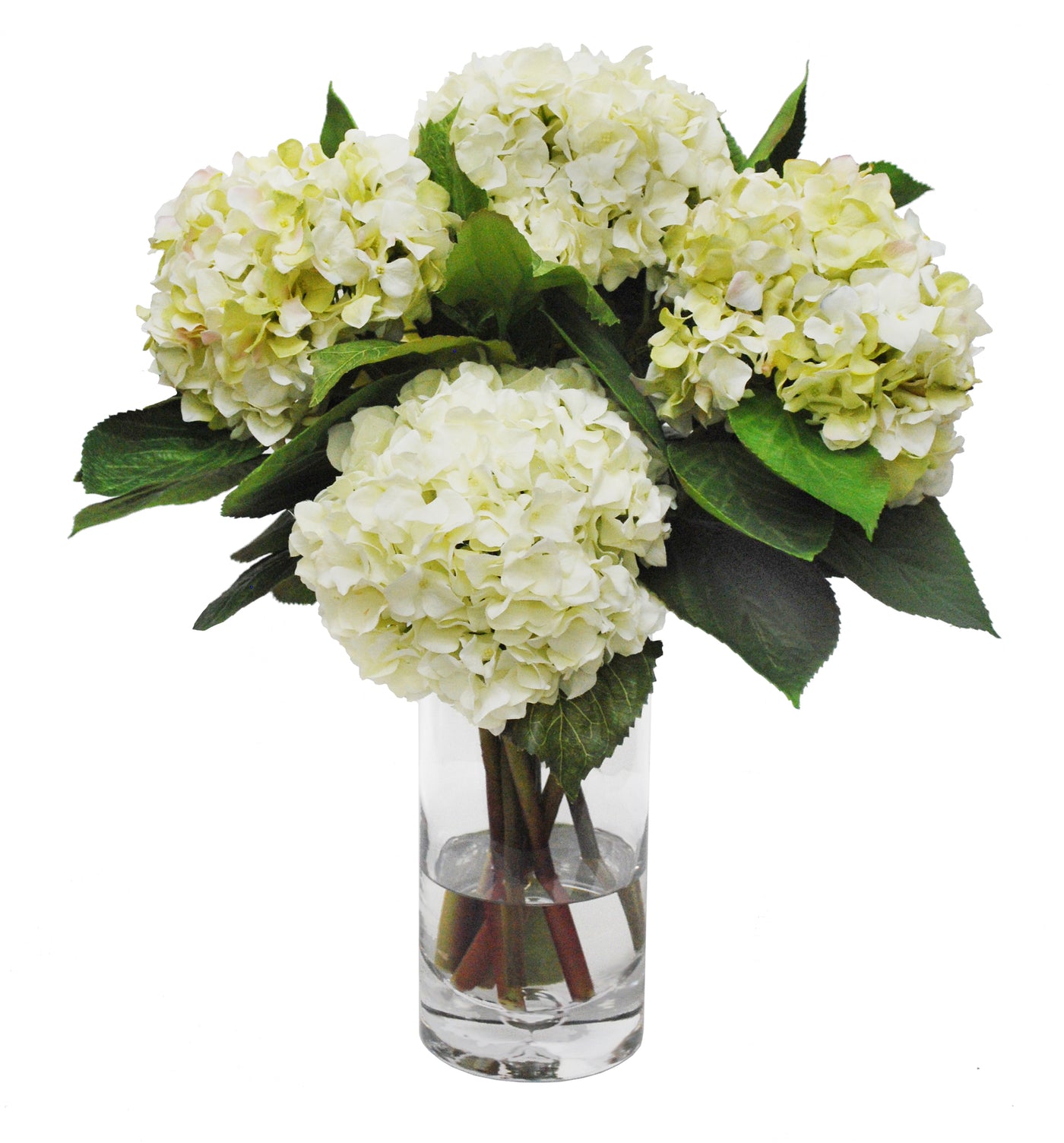 HYDRANGEA IN GLASS VASE (WHD164-WHGR)