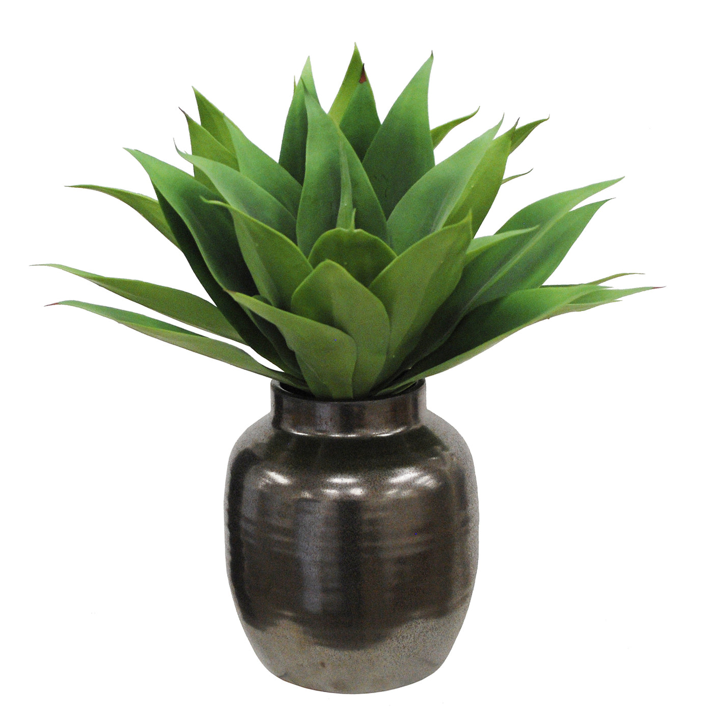 High quality faux aloe plant in dark grey ceramic pot