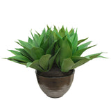 High quality faux aloe plant in glossy dark grey ceramic pot
