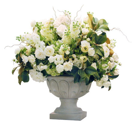 faux white amaryllis centerpiece