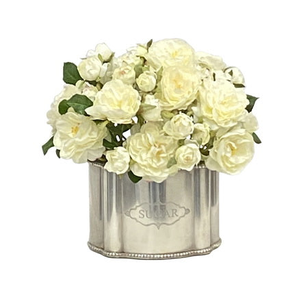 Garden Rose in Sugar Pot 8''