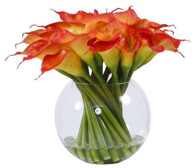 GLASS CALLA LILY 14.5'' (WHI001-BO) - Winward Home faux floral arrangements