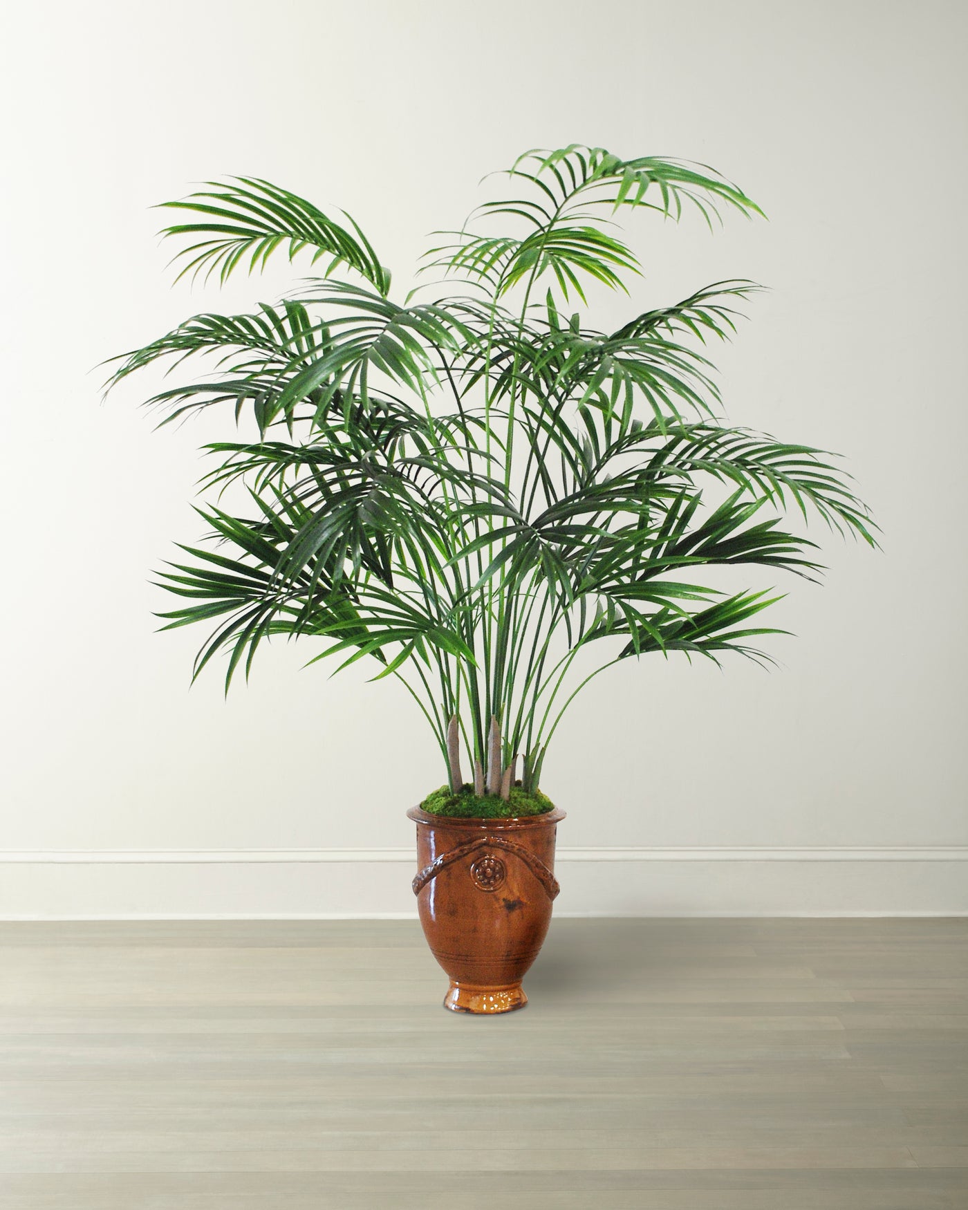 7-ft tall faux potted kentia palm tree, realistic and long-lasting