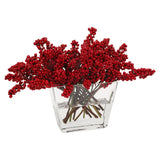 ILEX BERRY IN VASE (XDP091-RD)