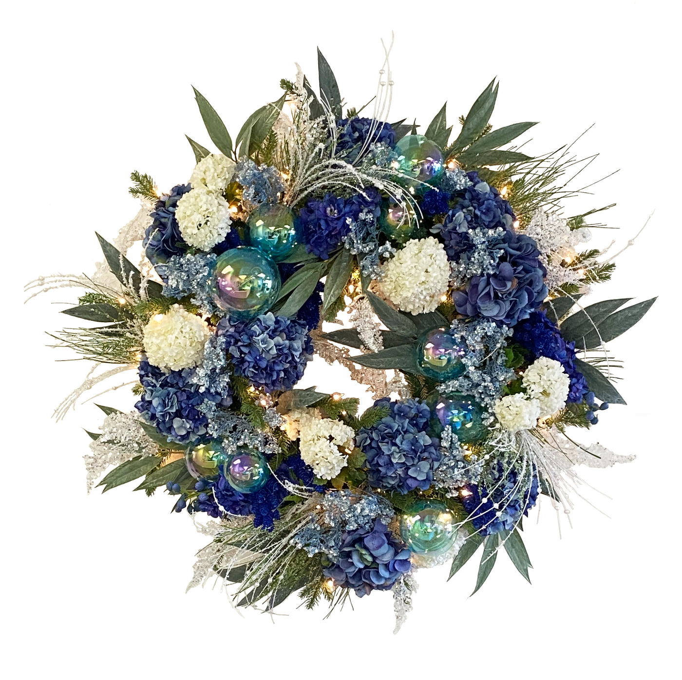 Classic in Blue Deluxe Wreath 34"