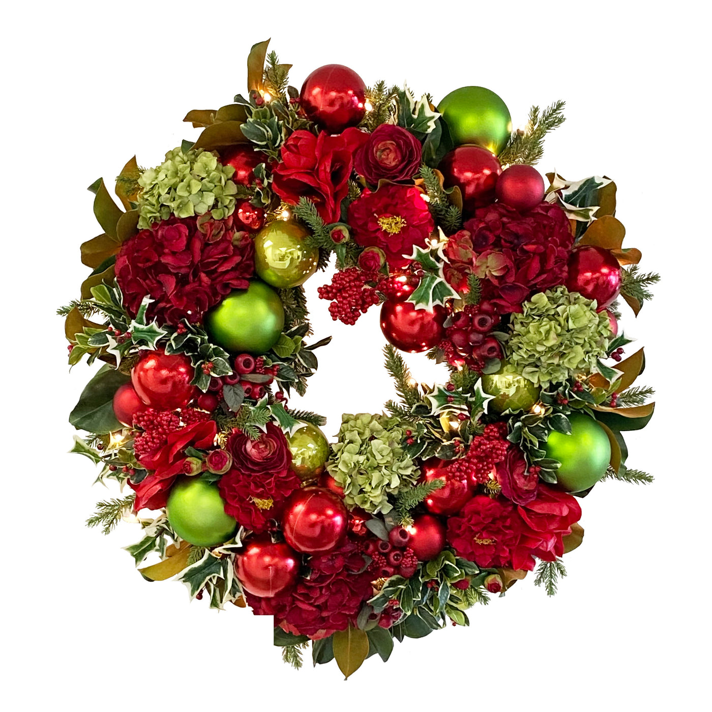 pre-decorated ornament holiday wreath
