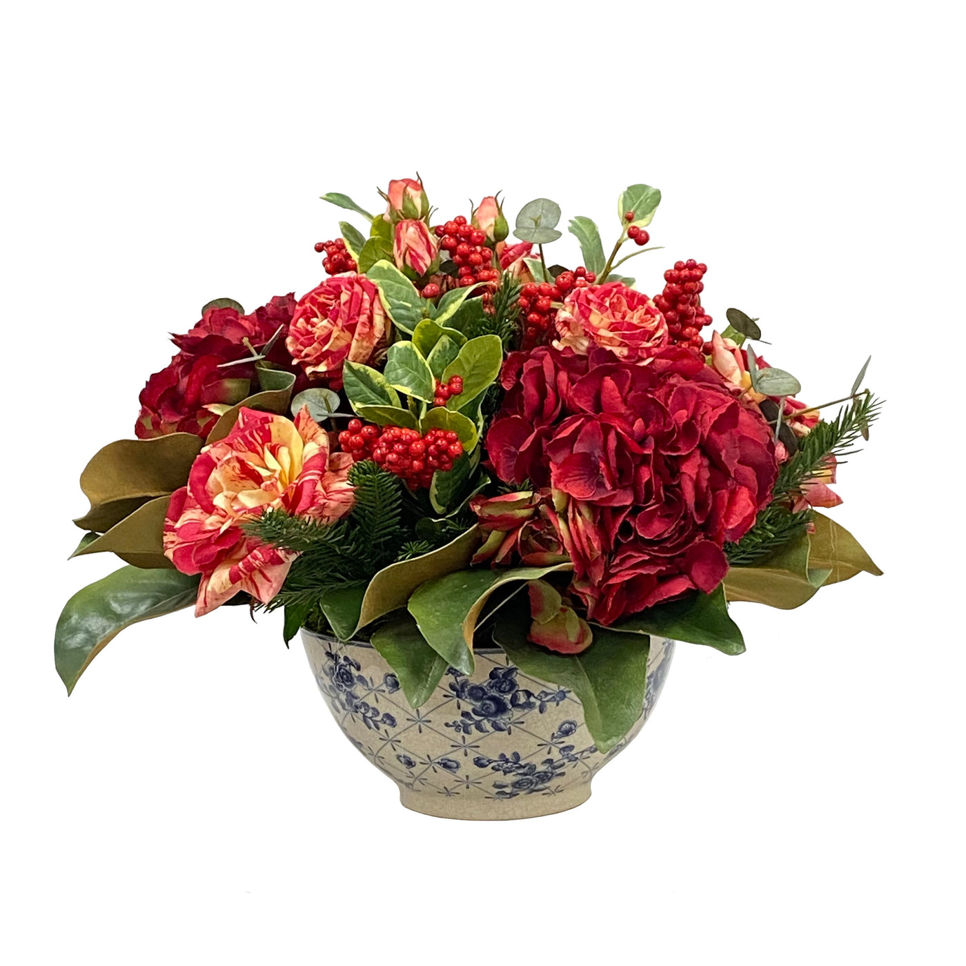 holiday faux floral centerpiece