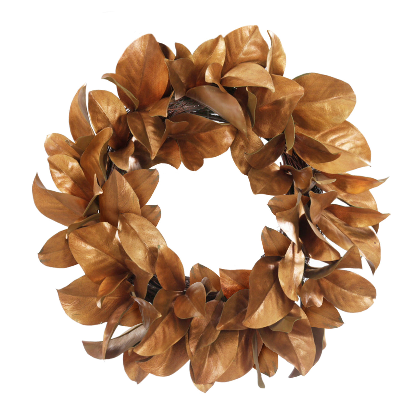 Magnolia Leaf Wreath 24" Bronze Gold