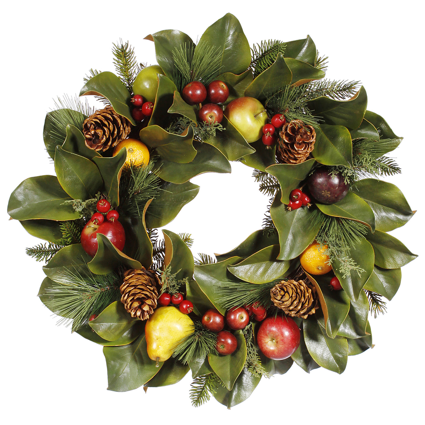 WREATH PINECONE FRUIT FOLIAGE 24"
