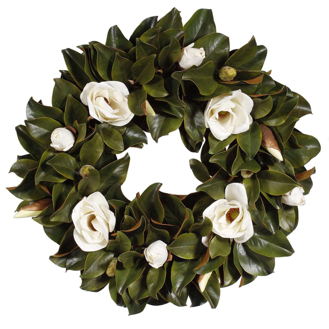 popular and realistic faux magnolia wreath