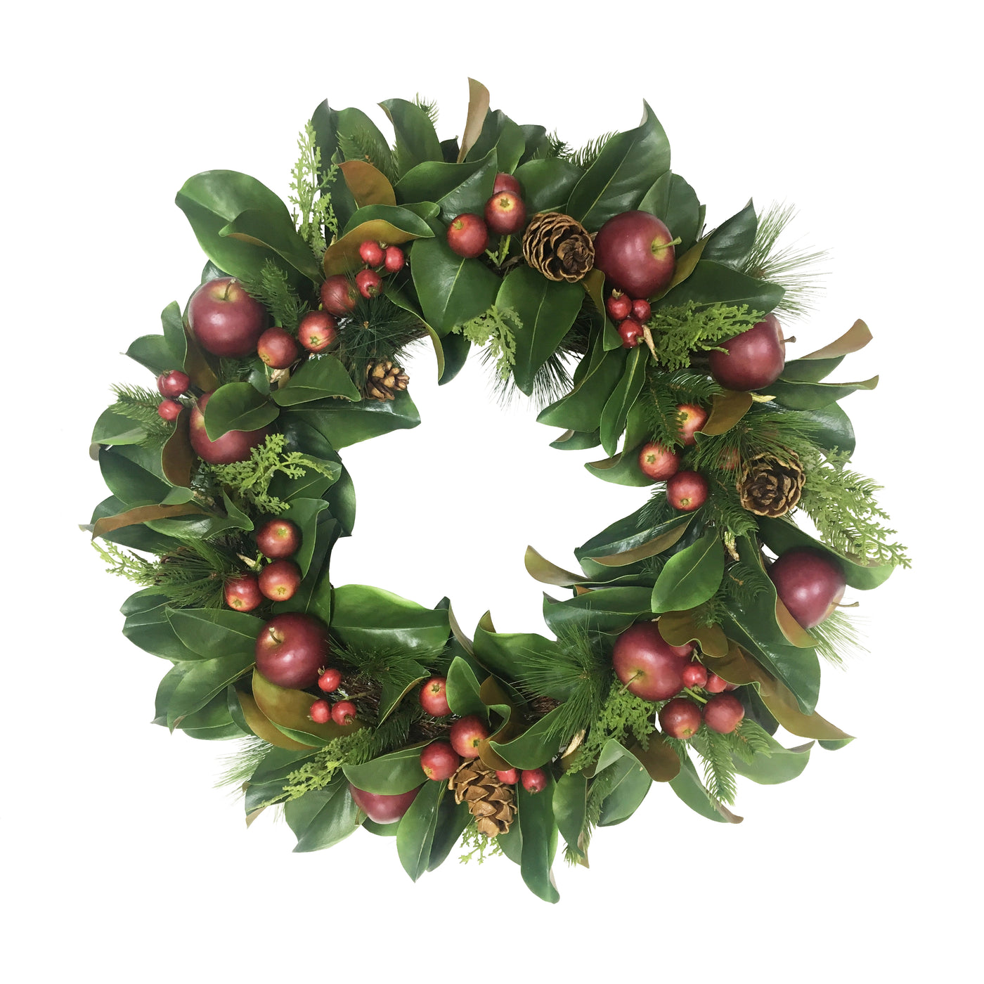 realistic faux apple holiday wreath